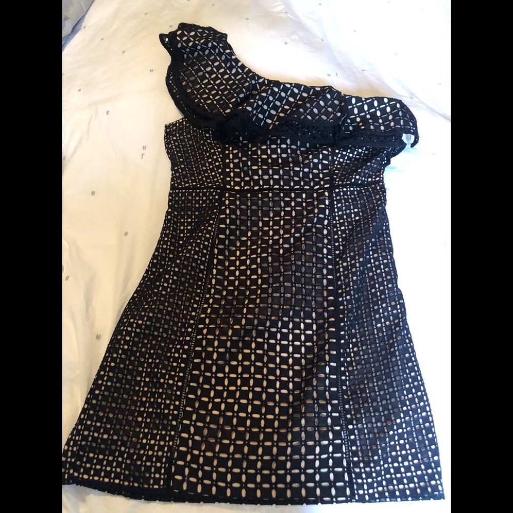 New with Tag J Crew Black Lave One Shoulder Dress